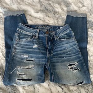 AE Raw hem High rise Jeans